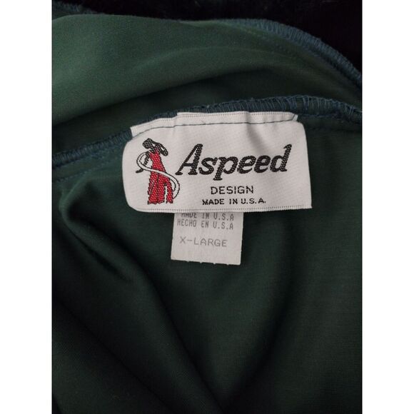 Vintage 80s 90s Aspeed Green Velvet Faux Fur Volump Bombshell Party Dress NEW - Picture 9 of 9